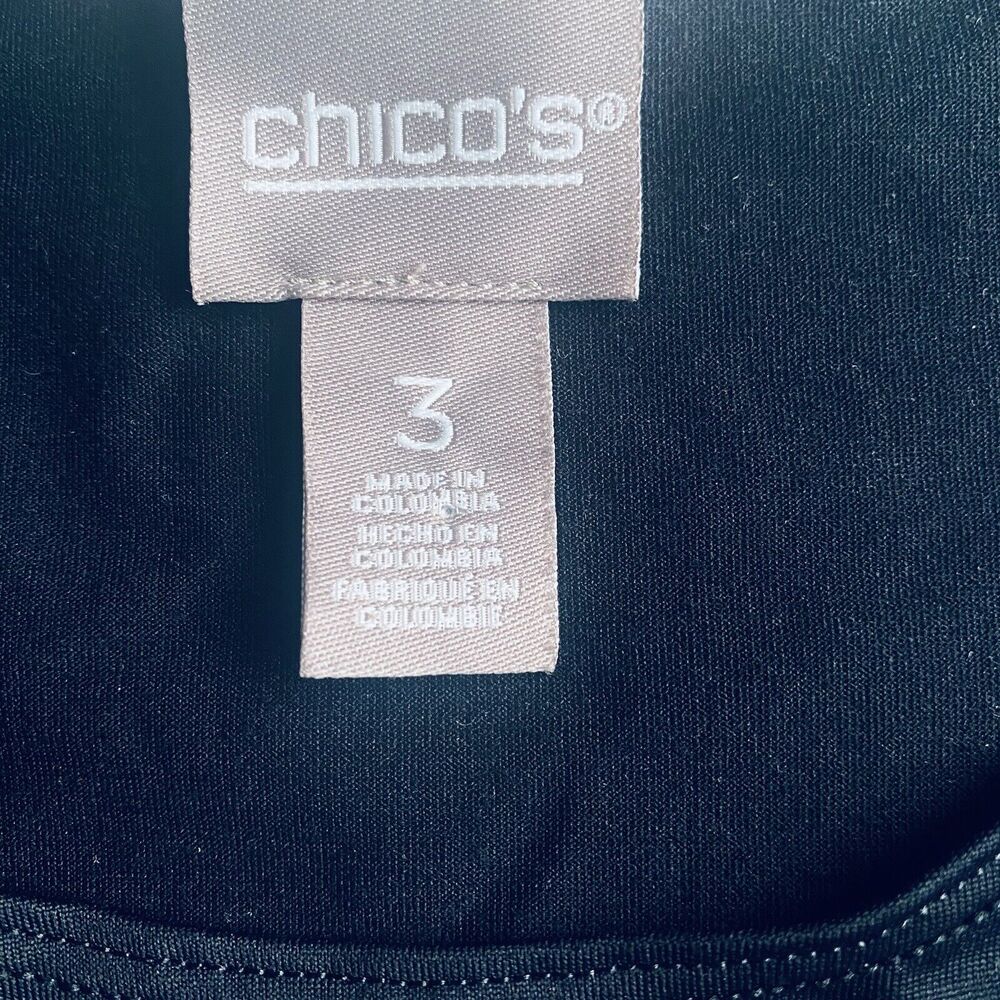 Chicos Tank Top Size 3X Black Classic Nylon Spandex Minimalist Capsule Travel - Picture 5 of 7